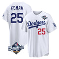 Los Angeles Dodgers #25 Tommy Edman Player White HeidiMiller World Series Home Game Stitched Jerseys
