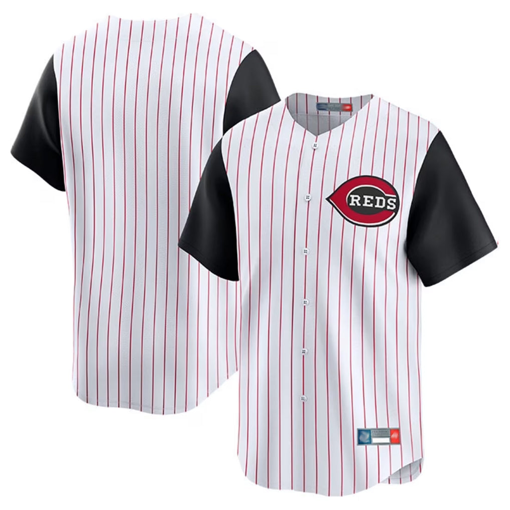 Cincinnati Reds Blank Player White Black HeidiMiller Stripe Field of Dreams Game Home Stitched Jerseys