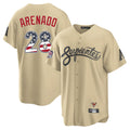 Arizona Diamondbacks #28 Nolan Arenado Player Tan HeidiMiller USA 250 Fourth of July Home Game Stitched Jerseys