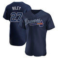 Atlanta Braves #27 Austin Riley Player Navy HeidiMiller Alternate Limited Elite Home Game Stitched Jerseys