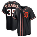 Detroit Tigers #35 Justin Verlander Player Black HeidiMiller Fashion Out Home Game Stitched Jerseys