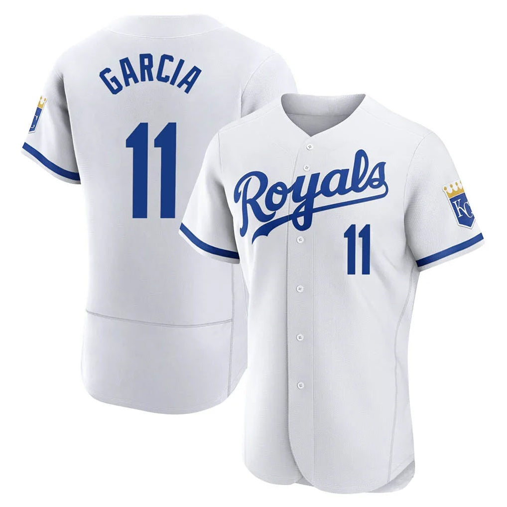 Kansas City Royals #11 Maikel Garcia Player White HeidiMiller Limited Elite Home Game Stitched Jerseys