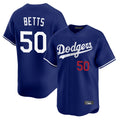 Los Angeles Dodgers #50 Mookie Betts Player Royal HeidiMiller Limited Home Stitched Jerseys