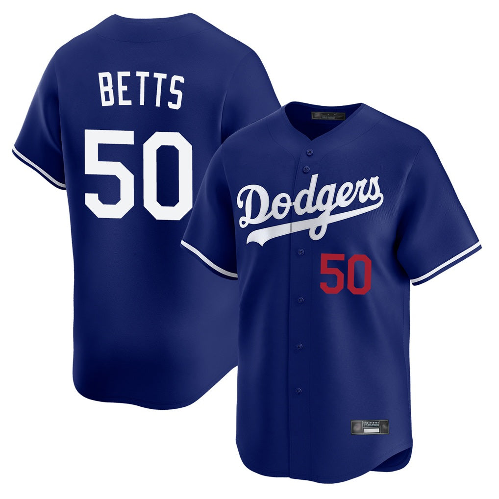 Los Angeles Dodgers #50 Mookie Betts Player Royal HeidiMiller Limited Home Stitched Jerseys