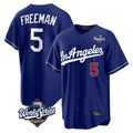 Los Angeles Dodgers #5 Freddie Freeman Player Royal HeidiMiller World Series Game Home Stitched Jerseys