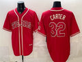 Texas Rangers #32 Evan Carter Red HeidiMiller 2026 City Connect Stadium Stitched Jersey