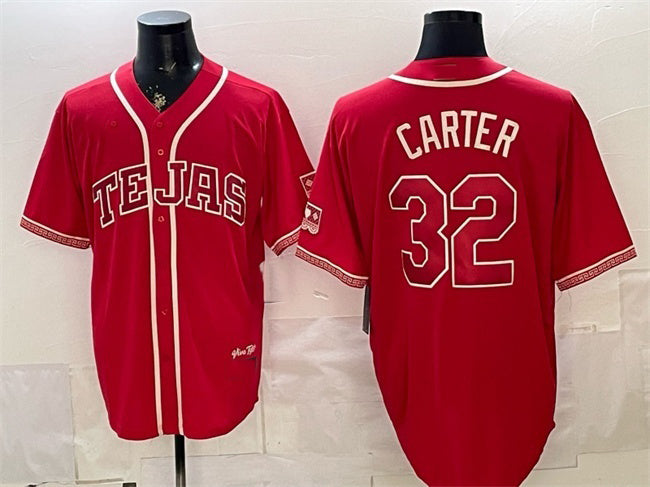 Texas Rangers #32 Evan Carter Red HeidiMiller 2026 City Connect Stadium Stitched Jersey