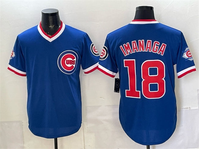 Chicago Cubs #18 Shota Imanaga Royal HeidiMiller 150th Anniversary Throwback Vapor Limited Stitched Jersey