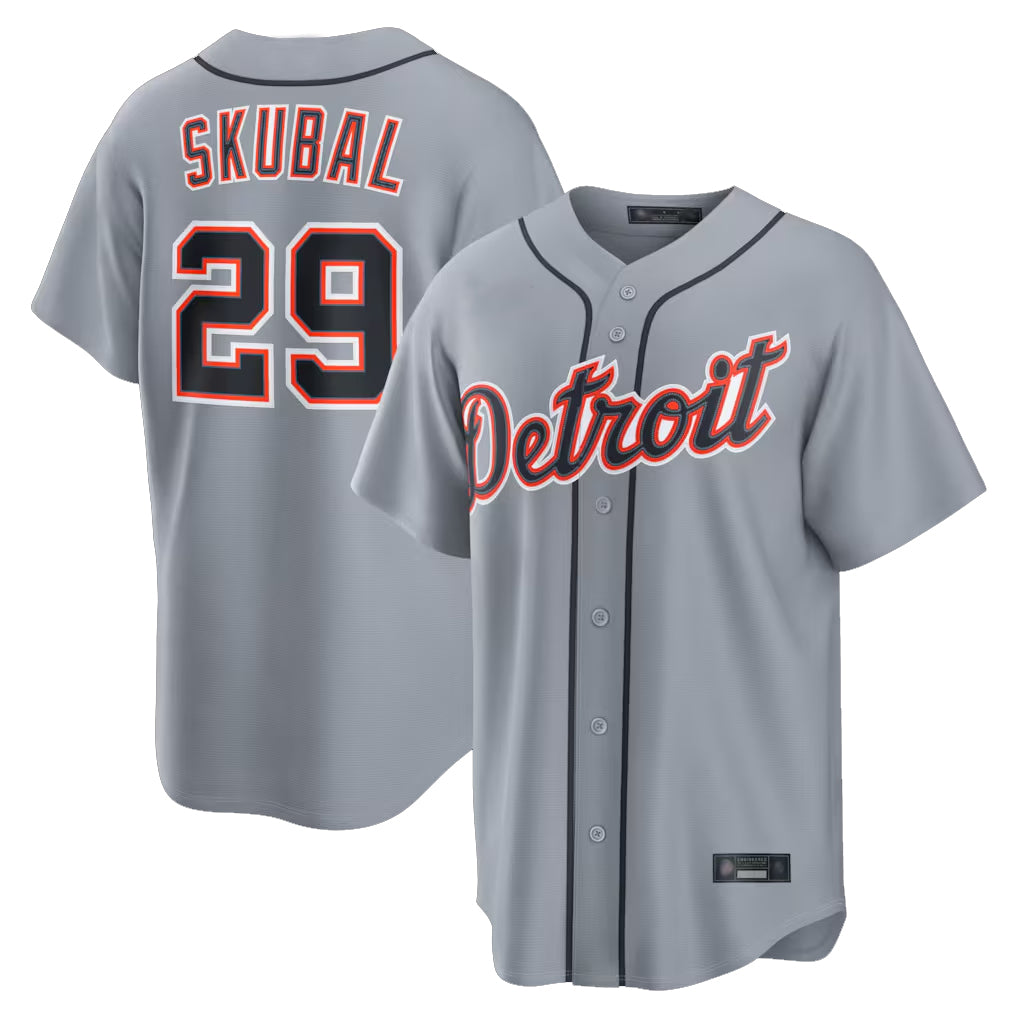 Detroit Tigers #29 Tarik Skubal Player Gray HeidiMiller Home Game Stitched Jerseys