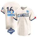 Los Angeles Dodgers #16 Will Smith Player Cream HeidiMiller World Series Meet City Connect Limited Home Stitched Jerseys