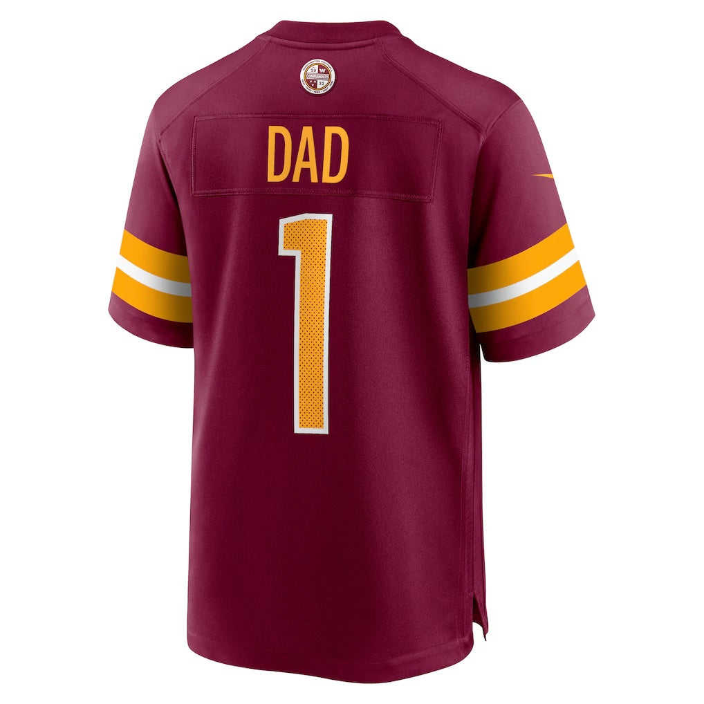 W.Commanders Number #1 Dad Burgundy HeidiMiller Game Jersey