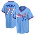 Atlanta Braves #77 Joe Jimenez Player Powder Blue HeidiMiller 2026 City Connect T-shirt Home Game Stitched Jerseys