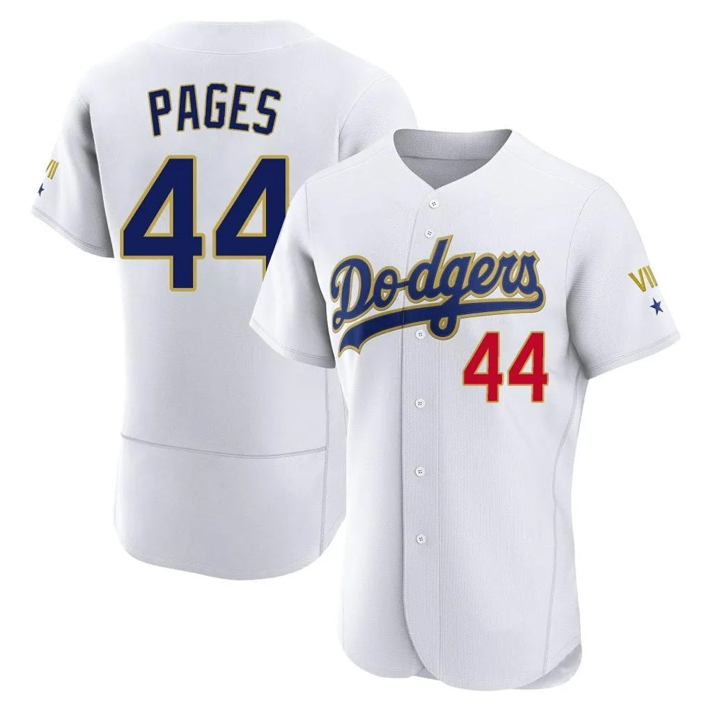 Los Angeles Dodgers #44 Andy Pages Player Gold White HeidiMiller 2026 Collection Stadium Limited Elite Stitched Jerseys