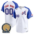 Custom Atlanta Braves Hank Aaron 715th Home Run Patch Vapor Premier Limited Jersey V2 ¨C White 2 HeidiMiller