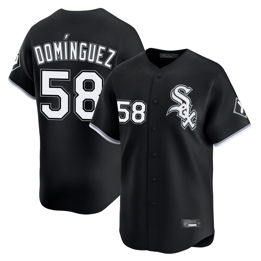 Chicago White Sox #58 Seranthony Dominguez Player Black HeidiMiller Limited Home Stitched Jerseys