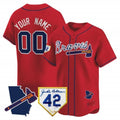 Custom Atlanta Braves 2024 Robinson & Georgia Patch Vapor Premier Limited Jersey ¨C Red HeidiMiller