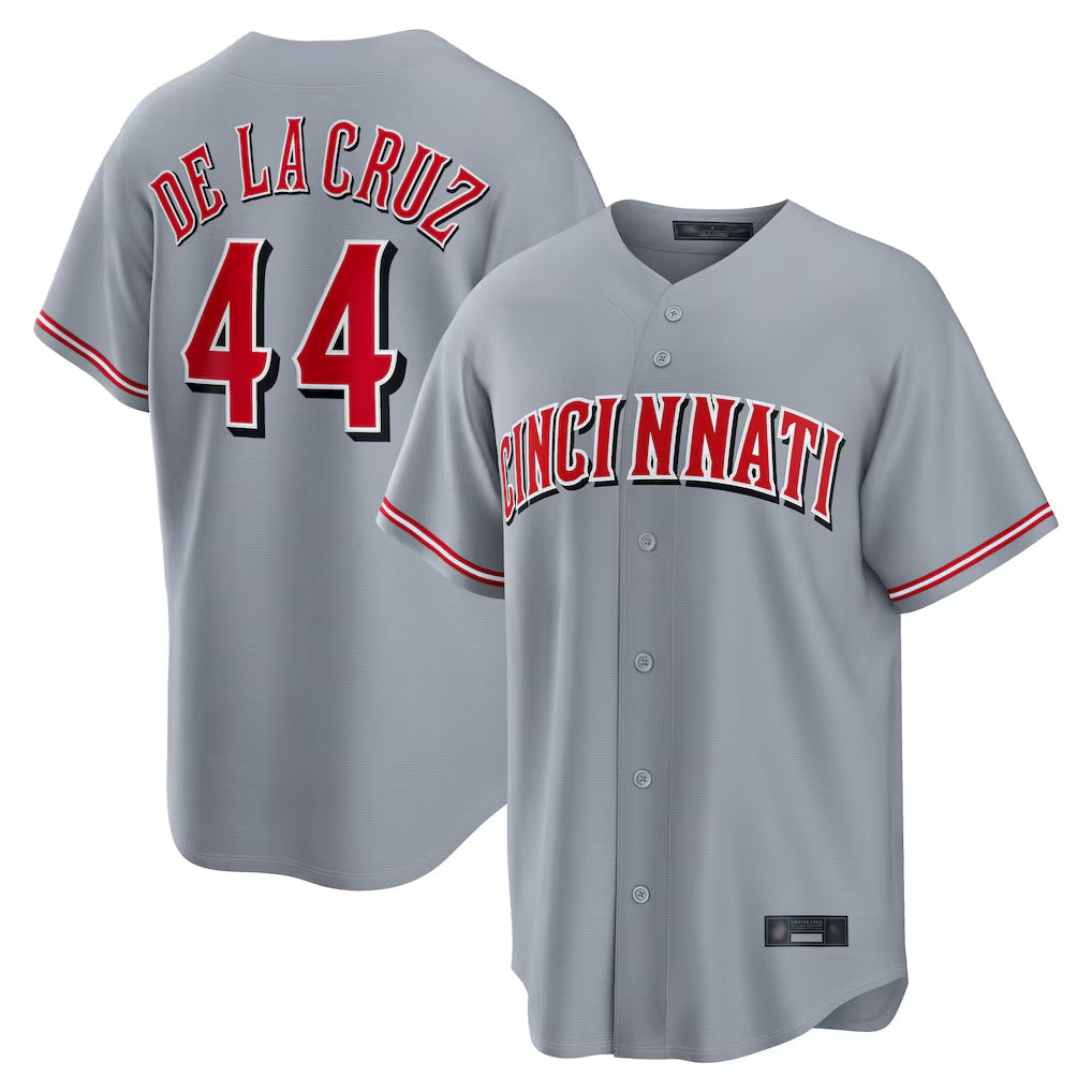 Cincinnati Reds #44 Elly De La Cruz Player Gray HeidiMiller Home Game Stitched Jerseys
