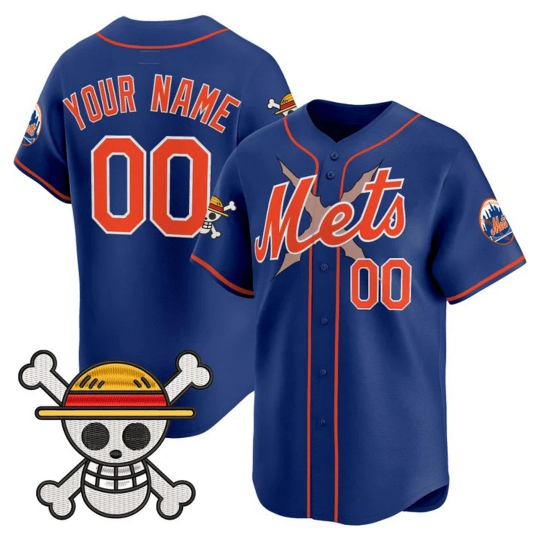 Custom New York Mets x One Piece Royal HeidiMiller Vapor Premier Limited Jersey - Stitched