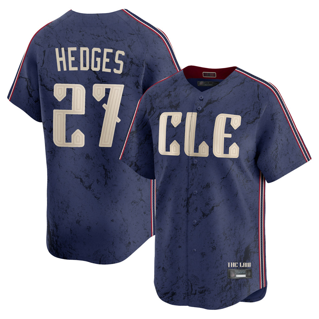 Cleveland Guardians #27 Austin Hedges Player Navy HeidiMiller City Connect Limited Home Stitched Jerseys