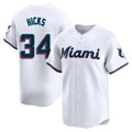 Miami Marlins #34 Liam Hicks Player White HeidiMiller Home Limited Stitched Jerseys