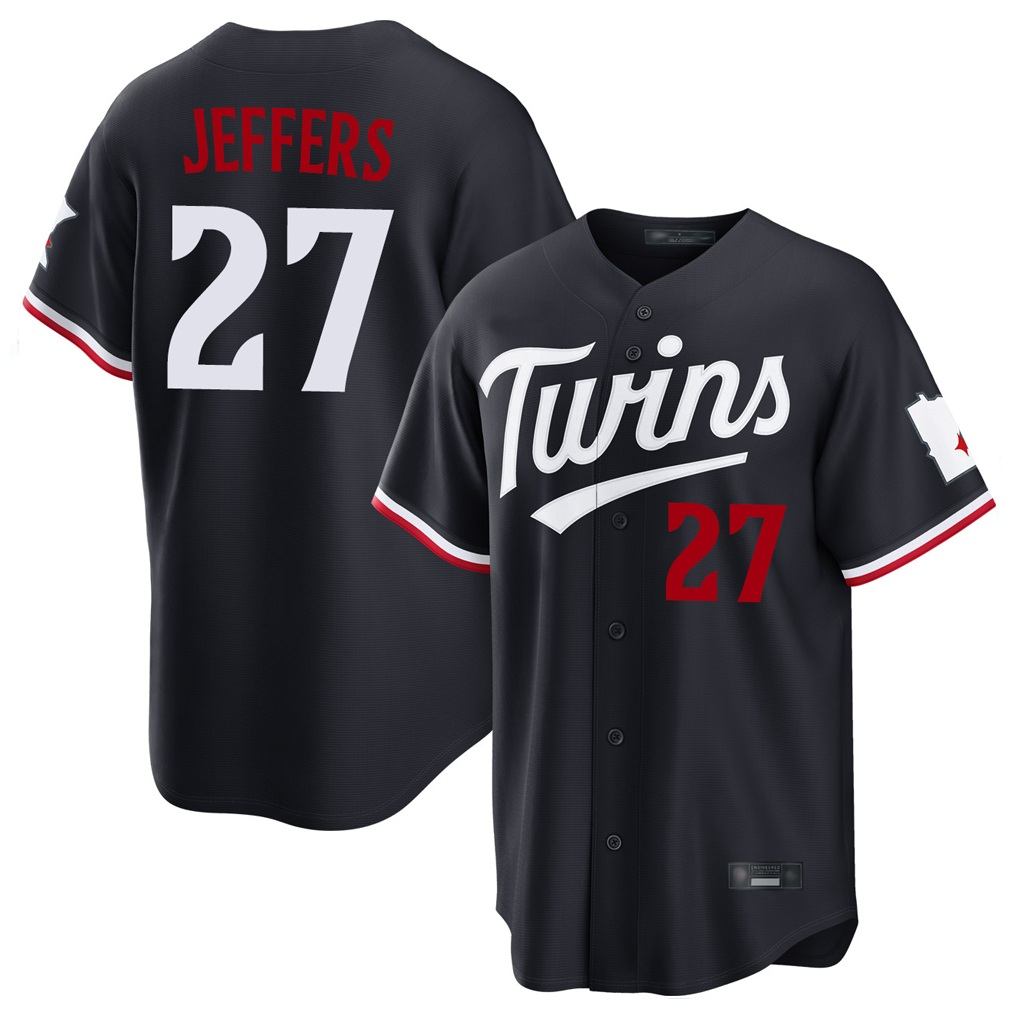 Minnesota Twins #27 Ryan Jeffers Player Navy HeidiMiller Home Game Stitched Jerseys