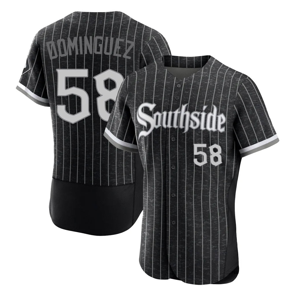 Chicago White Sox #58 Seranthony Dominguez Player Black HeidiMiller City Connect Limited Elite Home Stitched Jerseys