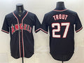 Los Angeles Angels #27 Mike Trout 2026 Fashion Replica Black HeidiMiller Out Stitched Jersey