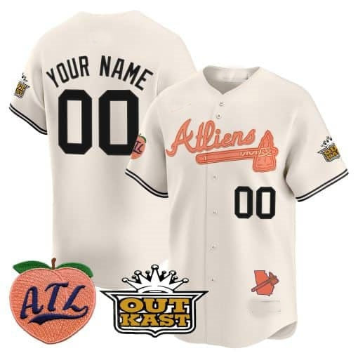 Custom Atlanta Braves Atliens & Peach Vapor Premier Limited Jersey ¨CCream HeidiMiller