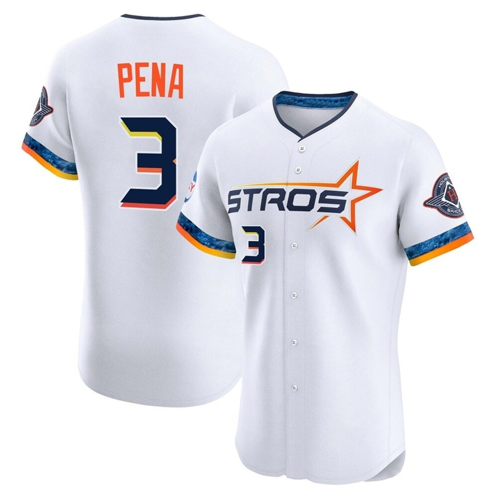 Houston Astros #3 Jeremy Pena Player White HeidiMiller City Connect Limited Elite Home Stitched Jerseys