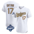 Los Angeles Dodgers #17 Shohei Ohtani Player White Gold HeidiMiller World Series Meet Limited Elite Home Stitched Jerseys