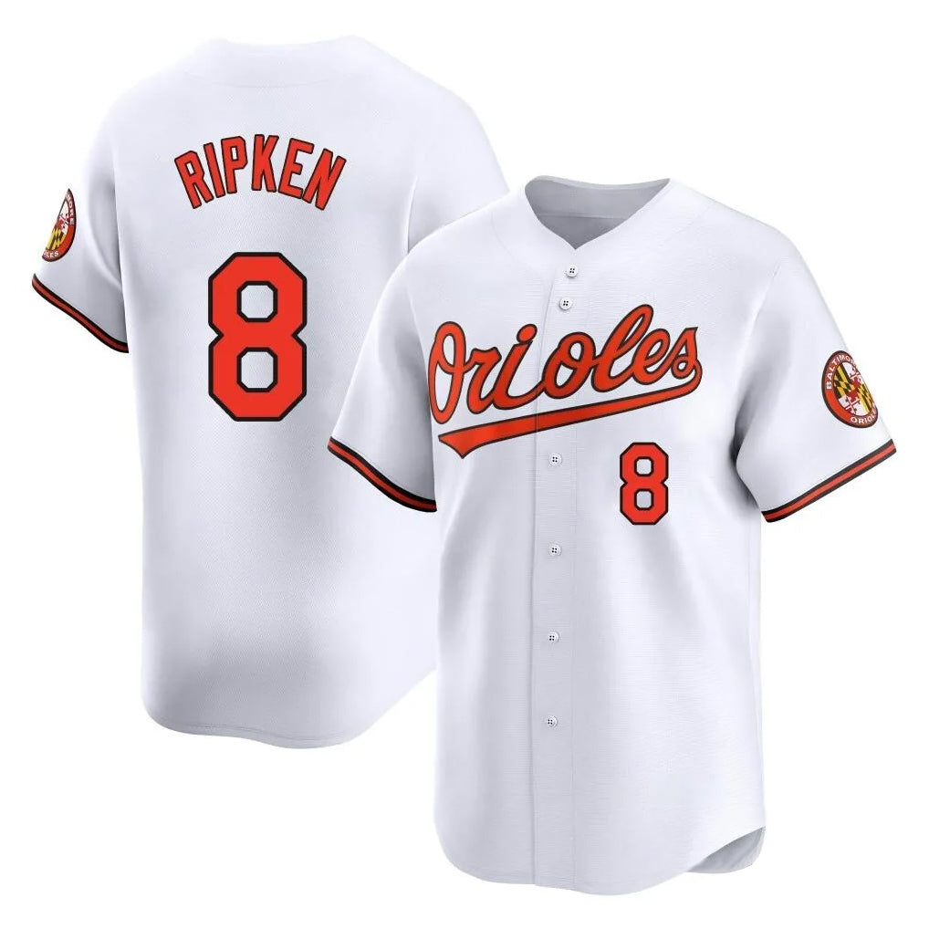 Baltimore Orioles #8 Cal Ripken Player White HeidiMiller Limited Home Game Stitched Jerseys