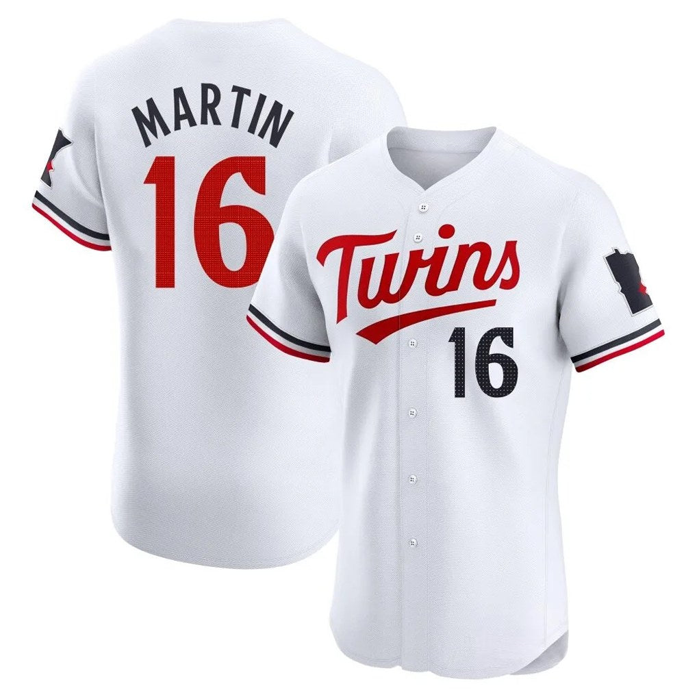 Minnesota Twins #16 Austin Martin Player White HeidiMiller Home Limited Elite Stitched Jerseys