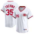 Cincinnati Reds #35 Jose Trevino Player White HeidiMiller Cooperstown Collection Limited T-shirt Home Stitched Jerseys