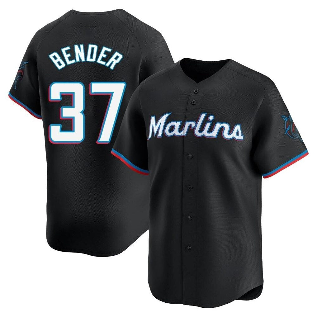 Miami Marlins #37 Anthony Bender Player Black HeidiMiller Home Limited Stitched Jerseys