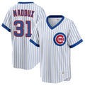Chicago Cubs #31 Greg Maddux Player White HeidiMiller T-shirt Cooperstown Collection Limited Stitched Jerseys