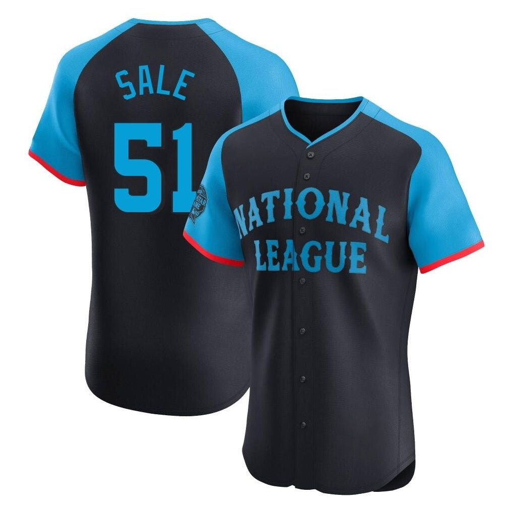 Atlanta Braves #51 Chris Sale Player Navy HeidiMiller National League All-Star Limited Elite Game Stitched Jerseys