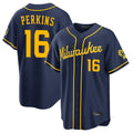 Milwaukee Brewers #16 Blake Perkins Player Navy HeidiMiller Home Stadium Game Stitched Jerseys