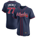 Atlanta Braves #77 Joe Jimenez Player Navy HeidiMiller Limited Elite Home Game Stitched Jerseys
