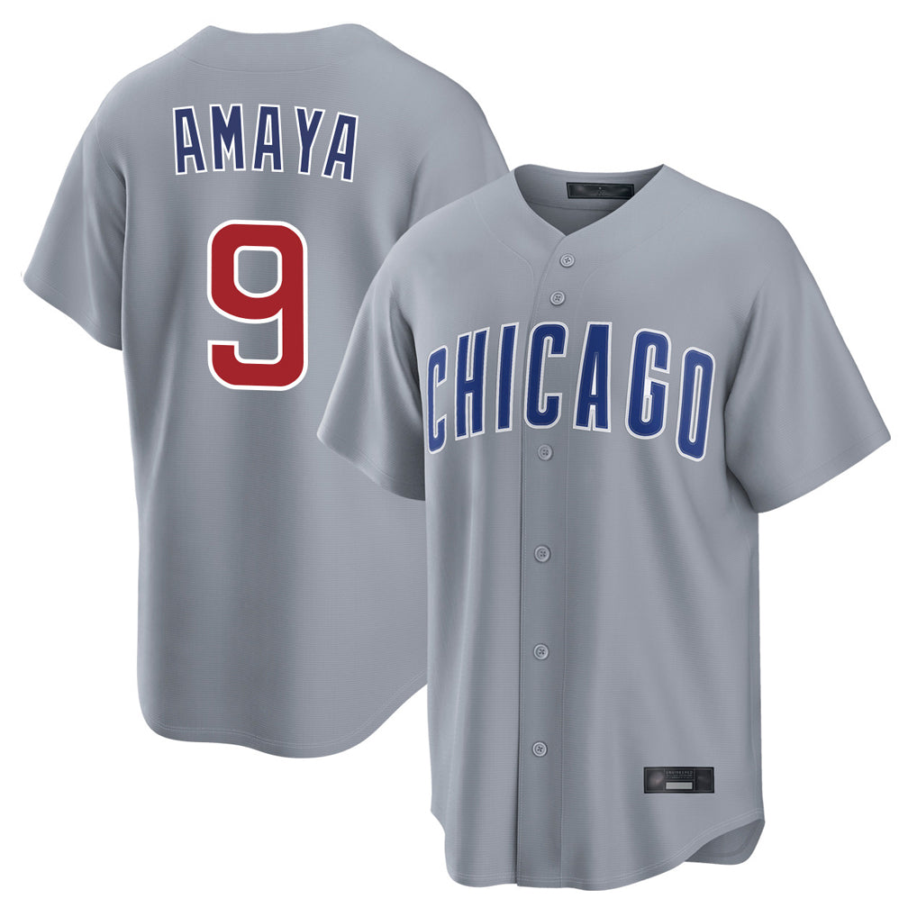 Chicago Cubs #9 Miguel Amaya Player Gray HeidiMiller Home Game Stitched Jerseys