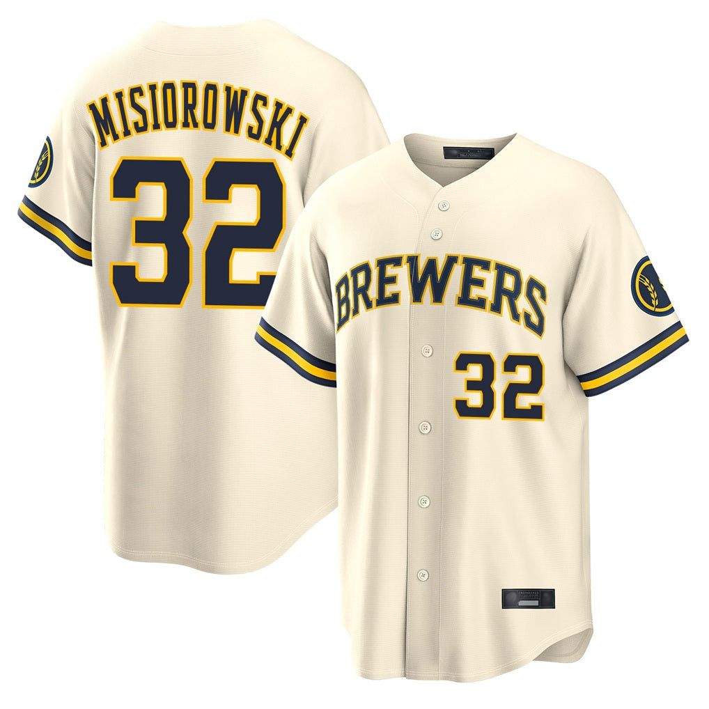 Milwaukee Brewers #32 Jacob Misiorowski Player Cream HeidiMiller Home Limited Stitched Jerseys
