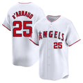 Los Angeles Angels #25 Travis d'Arnaud Player White HeidiMiller Limited Home Stitched Jerseys