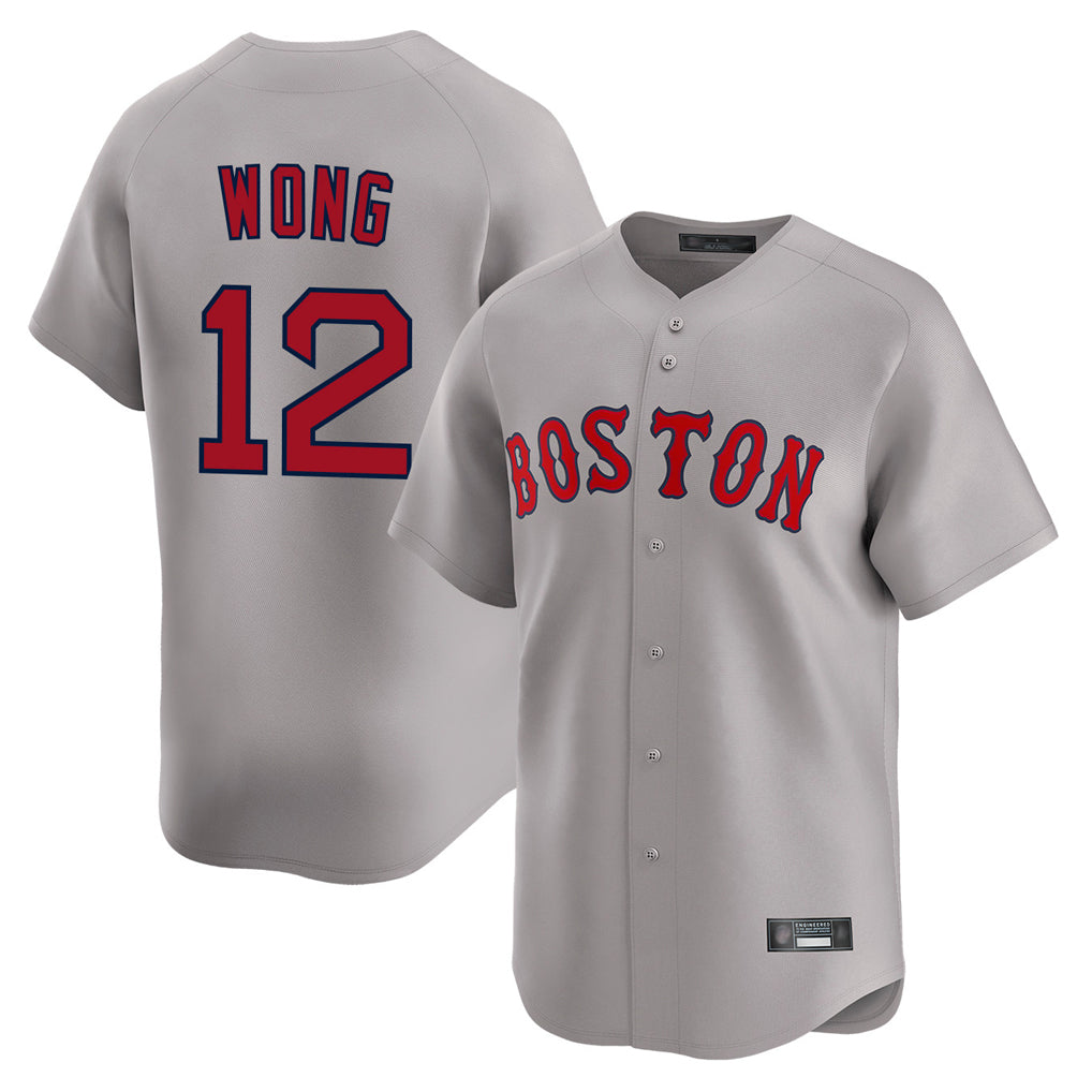 Boston Red Sox #12 Connor Wong Player Gray HeidiMiller Road Limited Home Game Stitched Jerseys1