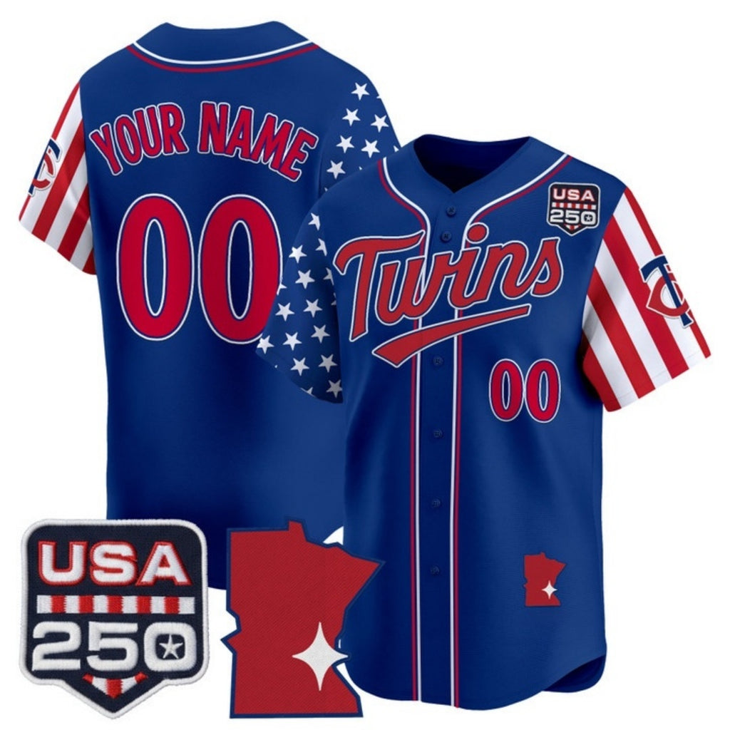 Custom Minnesota Twins America 250 Edition Vapor Premier Limited Royal HeidiMiller Stitched Jerseys
