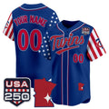 Custom Minnesota Twins America 250 Edition Vapor Premier Limited Royal HeidiMiller Stitched Jerseys