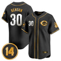 Cincinnati Reds #30 Ken Griffey Player Black-Gold HeidiMiller Vapor Premier Limited Home Stitched Jerseys