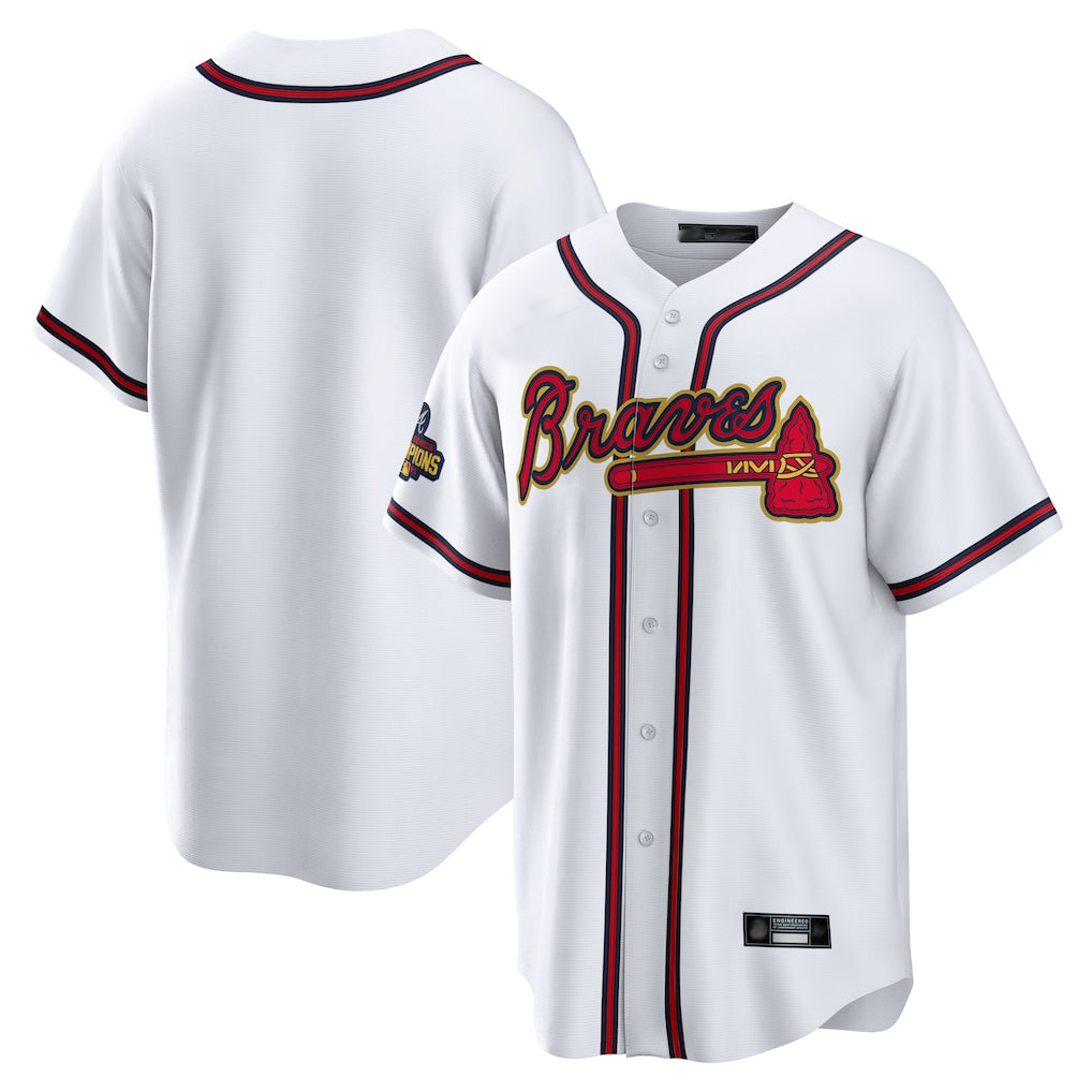 Atlanta Braves White Gold HeidiMiller Home Game Blank Player Stitched Jerseys