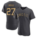 Los Angeles Angels #27 Mike Trout Player Charcoal HeidiMiller Limited Elite Game All-Star Stitched Jerseys