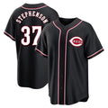 Cincinnati Reds #37 Tyler Stephenson Player Black HeidiMiller Fashion Out Home Game Stitched Jerseys