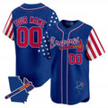 Custom Atlanta Braves 2024 Independence Day Vapor Premier Limited Jersey V2 ¨C Royal HeidiMiller
