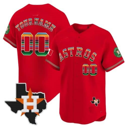 Custom Houston Astros Mexico Texas Patch Vapor Premier Limited Jersey ¨CRed HeidiMiller